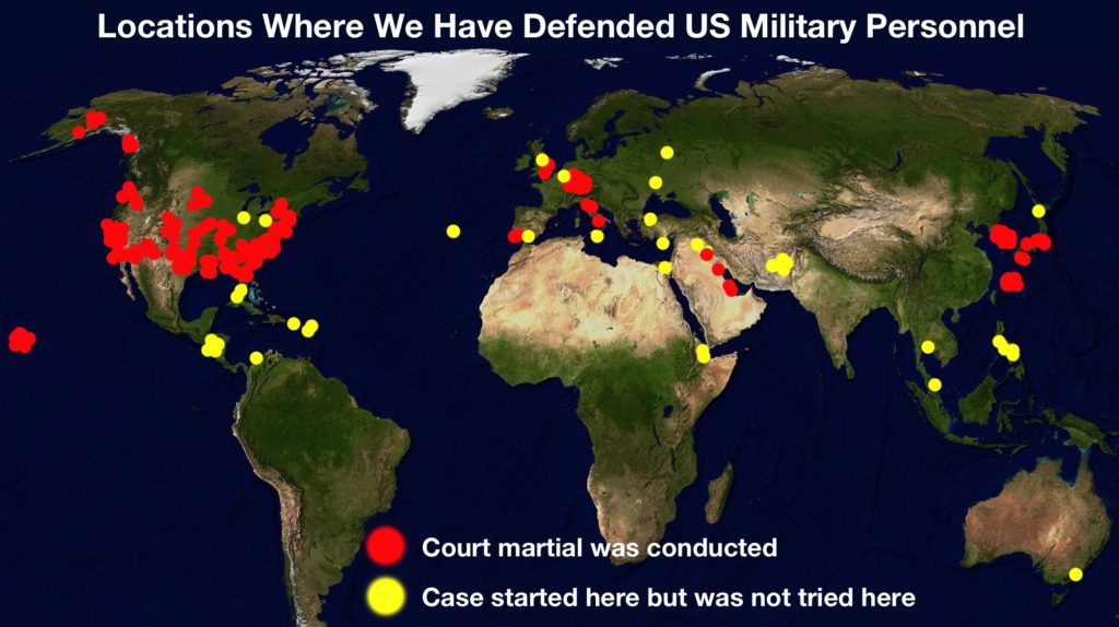 Recent Court Martial Results court martial map