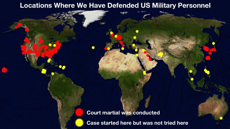 Locations Where We Have Defended US Military Personnel