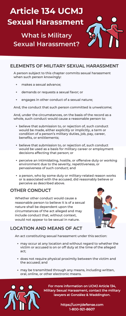 Combating Military Sexual Harassment and Sexual Assault Article 134 UCMJ Military Sexual Harassment Lawyers